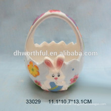 Handbemalt Kaninchen Design Keramik Körbe für Ostern Tag